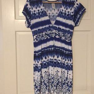 Dotti Blue and White Tie-Dye cover-up